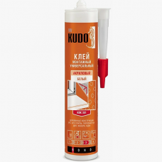 Клей монтажный KUDO, акриловый, универсальный 280 мл (белый) 
