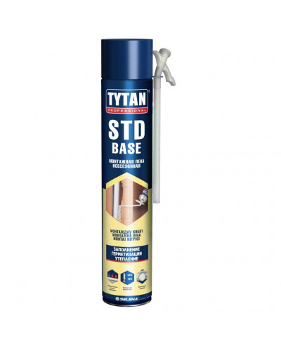 Пена монтажная Tytan, STD BASE, бытовая, 42 л, 750 мл, всесезонная, 15874