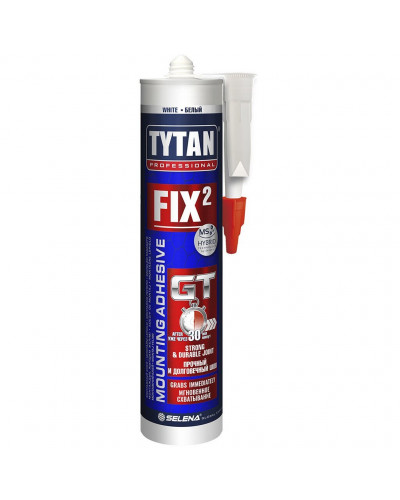 Клей Tytan, монтажный, белый, однокомпонентный, 290 мл, 73891, Fix² GT