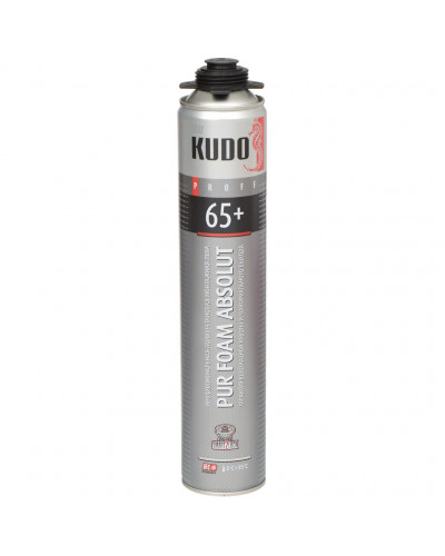 Пена монтажная KUDO, Proff 65+, профессиональная, 65 л, 1 л, летняя, KUPP10S65+