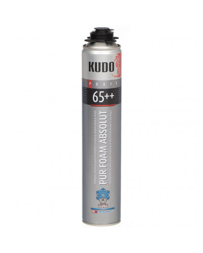 Пена монтажная KUDO, Proff 65++ Absolut Arktika Nord, профессиональная, 65 л, 1 л, зимняя, KUPP10WN65++
