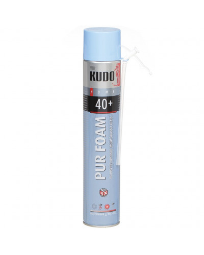 Пена монтажная KUDO, Home 40+, бытовая, 1 л, всесезонная, KUPH10U40+